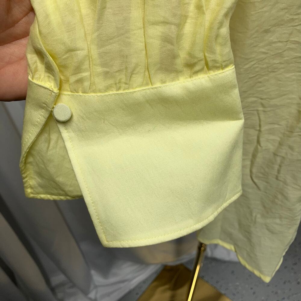 Express Button Front Lightweight‎ Sheer Yellow Bl… - image 12